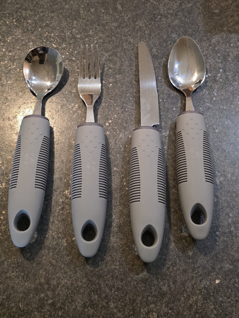 4pc. Weighted Easy Grip Adaptive Utensils Silverware Set Parkinson's Tremors